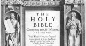 Picture of the Frontispiece to the King James' Bible, 1611.