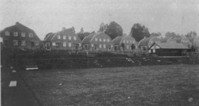 Shot of Highland Terrace, Uffculme, Devon, taken from Commercial Road looking NNW