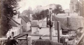 Picture of railway crossing at Bridge Street, Uffculme, Devon.
